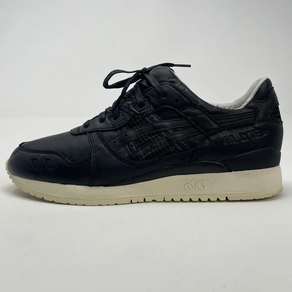 Asics Gel-Lyte III Kith Grand Opening Men Black Leather Sneakers H41HK Size 11.5